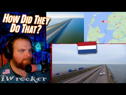 American Reacts to Afsluitdijk Dam - Impressive Dutch Motorway in the Sea