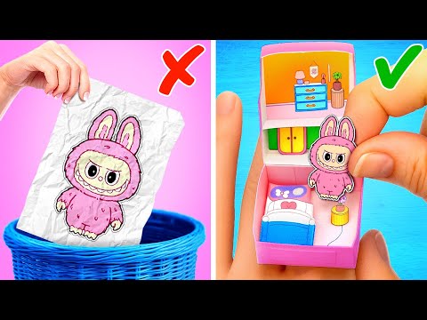 Cardboard Labubu House Tour!🏠 Crazy Fun Gadgets & Paper Crafts Inside!