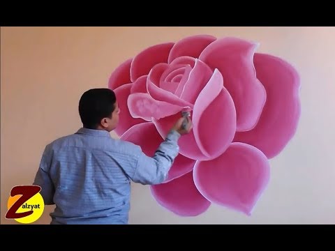 طريقة رسم وردة مع استنسل