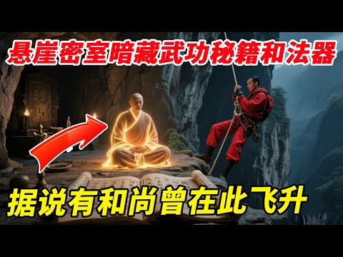 悬崖密室暗藏武功秘籍和法器？绝壁之上的神秘石窟鲜少人来，据说有和尚曾在此飞升【户外小北哥】