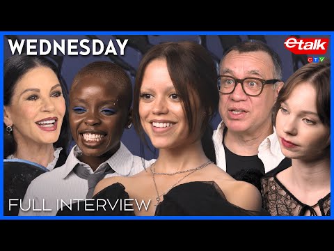 Jenna Ortega & 'Wednesday' cast talk Lady Gaga, "normies", black cats and season 2 | Interview