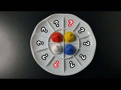 10 Color Recipes made from Red, Yellow, Blue and White | Mixing Colors || Art Tenka