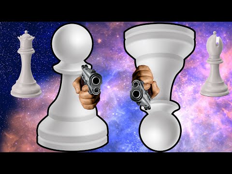 Chess but there's guns (and swords) (and bombs) (and flying chess pieces)