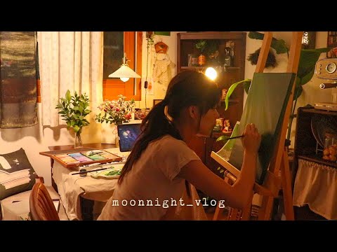 Daily vlog of living alone in Korea | home baking. oil painting. cooking vlog🥞