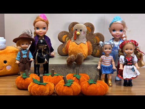 Happy Thanksgiving 2025 !  Elsa & Anna toddlers - squishes - decorating - cupcakes - Barbie dolls