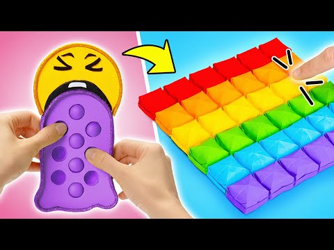 DIY Fidget Toy Fun! 🌈✨ How To Make Easy Squishes, Rainbow Pop-Its & More