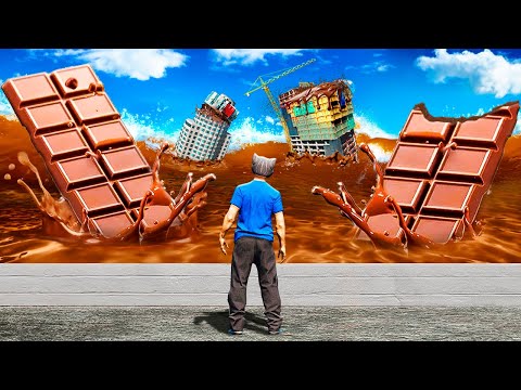 Surviving The BIGGEST CHOCOLATE TSUNAMI in GTA 5 MODS!