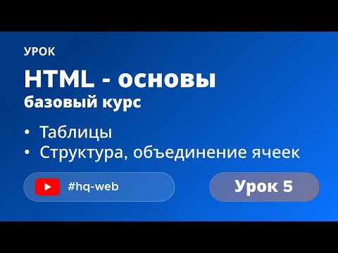 HTML с нуля: таблицы (table, thead, tbody, tfoot, colspan, rowspan).  Урок №5