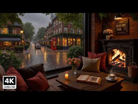 Rainy Day Cafe with Beautiful Jazz Music - Relaxing Jazz Piano Music and Gentle Rain Sounds For Work