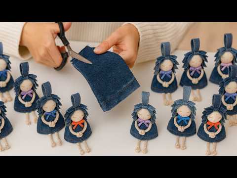 Você Não Vai Acreditar! Fiz 50 Pares e VENDI Todos - Ideia Incrível Com Jeans Reciclado - DIY