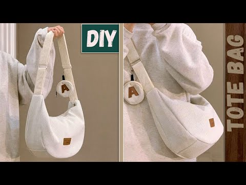 DIY Simple tote bag with purse wallet from cloth canvas making at home