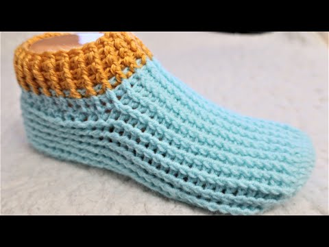 СЛЕДКИ КРЮЧКОМ. СУПЕР УДОБНО СИДЯТ НА НОГЕ. Мастер класс