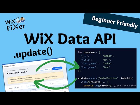 How to Update an Item From a Data Collection with WiX Code | WiX Data API - .update() Method | Velo