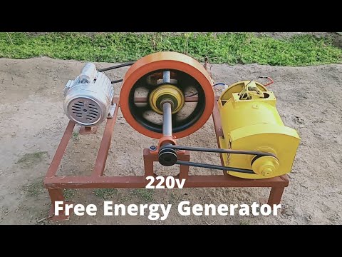Make Free Energy Generator 220v With 5kw Alternator And Motor Flywheel Free Electricity Generator