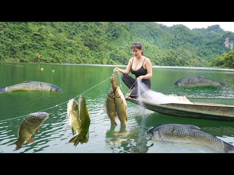 266Days Harvest A Lot Of Big Fish Go To Countryside Market Sell - Harvest Fish On Large Lake