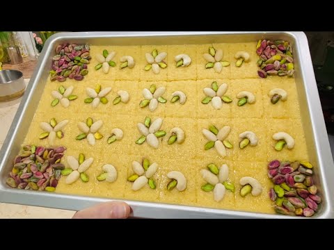 هريسة البرتقال🧤لأول مره على النت بمقادير سهله وبيان سبب قساوة الهريسه وفشلها