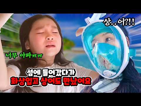 사이판 섬에 들어갔다가 화상을 입은 유유와 모모ㅠㅠ 상어까지 만났다고 ?!! 사이판 여행 최종편, 가족 일상 브이로그