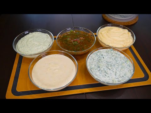 Top 5 Sauces for Shish Kebab, Meat, and Fish: Cheese Sauce, Tsakhton Sauce, Alabama Sauce, Salsa ...