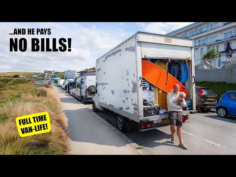 Rusty $2K Van Hides a Secret Studio Apartment Inside - His Full Time HOME