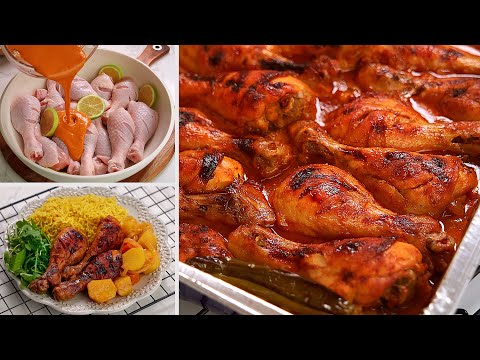 صينية دجاج بالبطاطس والثوم والليمون مع رز العزومات الرهييييب 💯