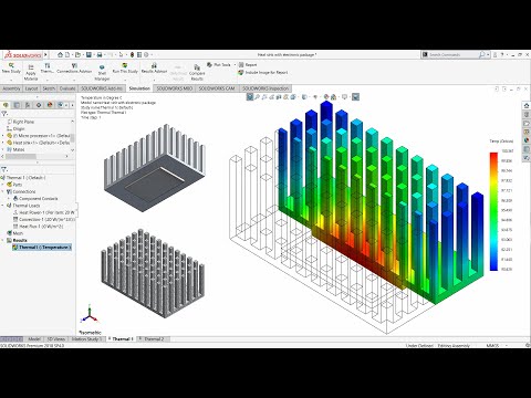 ⚡ SOLIDWORKS SIMULATION || THERMAL || Heat sink and Micro Processor  under natural convection.
