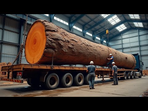 Woodworking Factory | Giant Wood Sawing Machine at Full Capacity | Saw down Thousand Year Old Tree