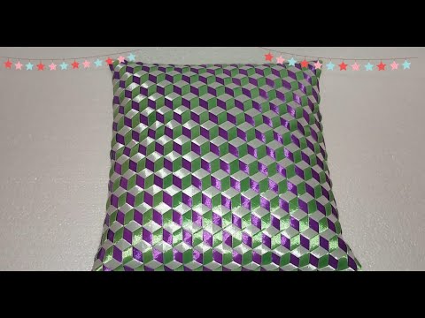 Наволочка из атласных лент/плетение лентами/узор 3Д