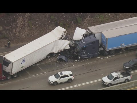 Semi-truck crash on 5 Freeway in Sun Valley  | FOX 11 LA