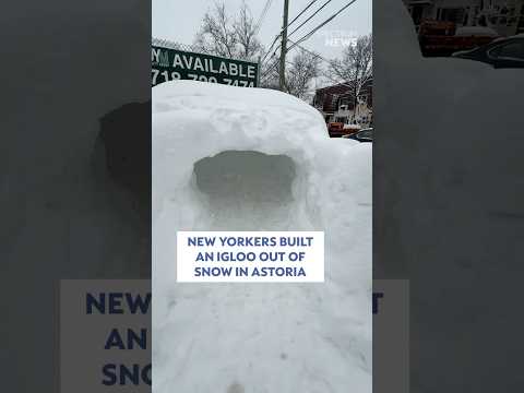 New Yorkers got busy during the blizzard and constructed an igloo in Astoria