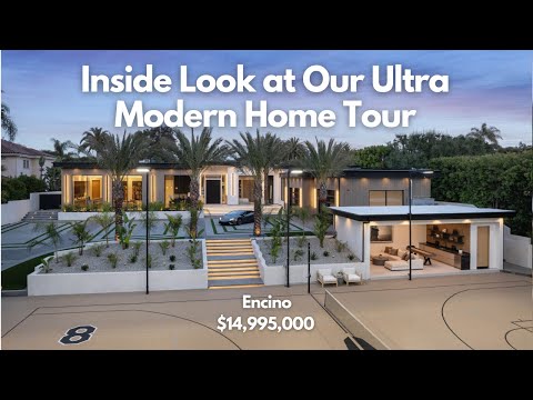 Inside a RADICALLY Modern $15M Home In Encino w/ Basketball Courts and MORE! | Behind The Tour #3