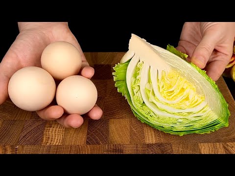 Cabbage with eggs tastes better than meat! Easy, quick and very tasty dinner recipe!