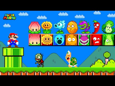 Super Mario Bros. But There're MORE Custom Plants Vs. Zombies Blocks