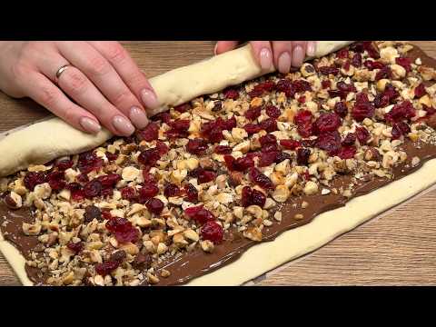Nur Blätterteig, Nutella und Nüsse. Ein traditionelles Festtagsrezept in 10 Minuten!
