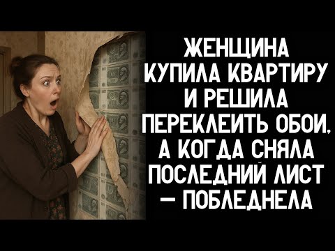Женщина купила квартиру и решила переклеить обои, а когда сняла последний лист — побледнела!