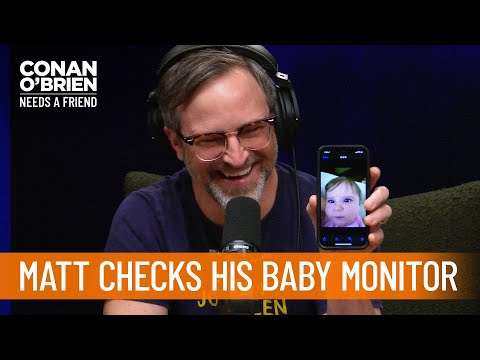 Matt Gourley Checks His Baby Monitor From The Studio | Conan O’Brien Needs a Friend