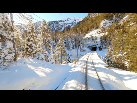 ★ 4K 🇨🇭Cab ride Bergün - Preda - Bergün, Schweiz (Schlittelzug) [01.2020]