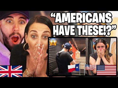 British Mum Reacts to Brits Shoot Guns in America for the FIRST TIME!
