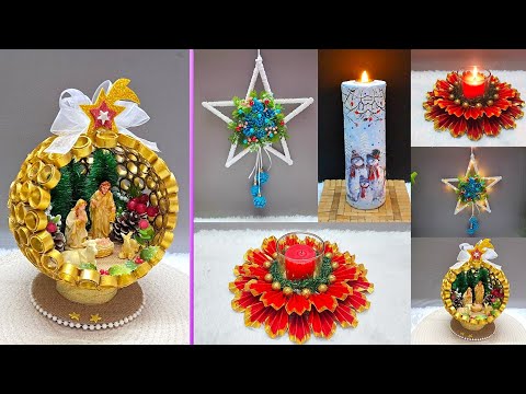 4 Easy Economical Christmas craft made from Empty rolls | DIY Christmas craft idea🎄384