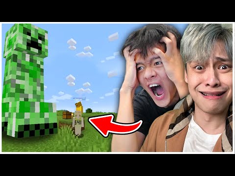 挑戰通關minecraft,但是怪物全部隨機大小！？ ft  @loserzun
