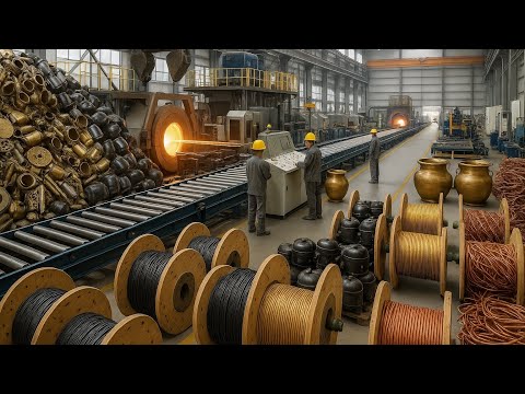 Complete Manufacturing process Pure Copper wires From Scrap material Recycling 