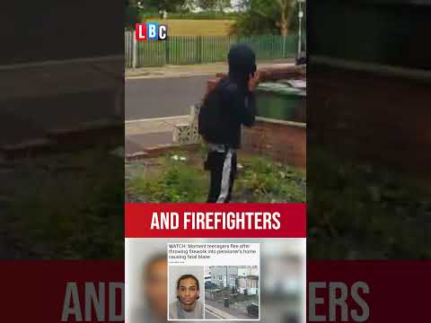 Teenagers lob lit firework into pensioner's home | LBC