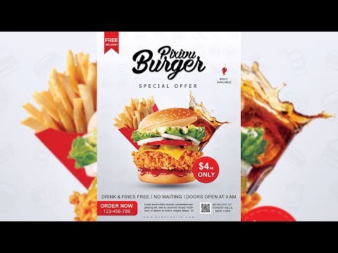 Burger Restaurant Flyer Design - Photoshop Tutorial