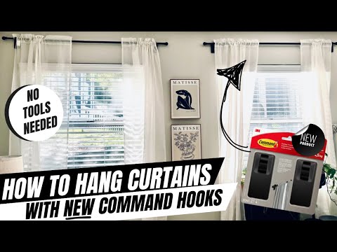 HOW TO HANG CURTAINS WITH THE NEW COMMAND CURTAIN HOOKS| NO HOLES OR TOOLS| APARTMENT FRIENDLY