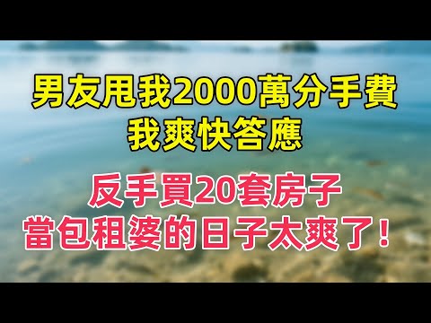 【情感故事】男友甩我2000萬分手費，我爽快答應，反手買20套房子，當包租婆的日子太爽了！#故事 #人生哲理