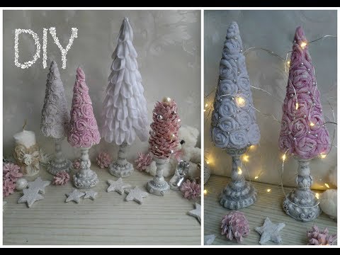 Vintage Christmas trees on coasters