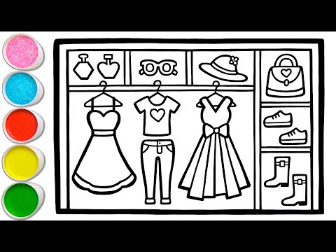 Wardrobe Drawing, Painting, Coloring for Kids & Toddlers | Let's Draw, Paint Together #234
