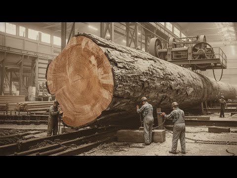 Before Electricity: How Solid Oak Becomes a Water Wheel Shaft (1964)