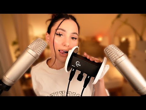ASMR wet Mouth Sounds 👄 with 3 Mics 🤯 For Ultimate Relaxation 💆‍♀️ No Talking 🤫