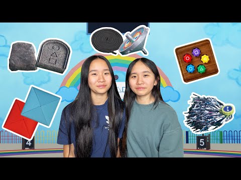 We tried Six-Legged Pentathlon games from Squid Game! | Janet and Kate