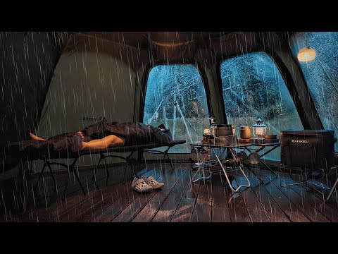 캠핑 브이로그 . 하루종일 비오는 숲속에 울려 퍼지는 폭우 빗소리 . 솔로 우중캠핑 ASMR
